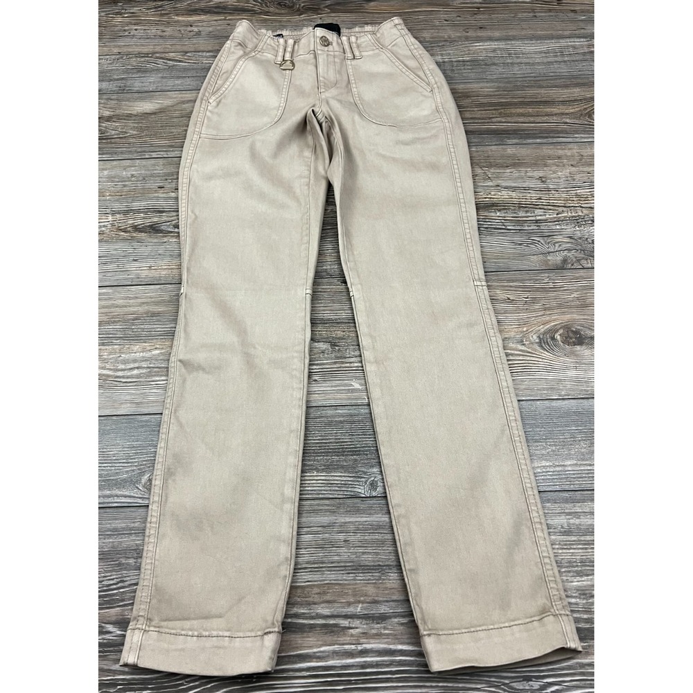White House Black Market Womens Pants Beige 00 Everyday Soft Slim Ankle Mid Rise